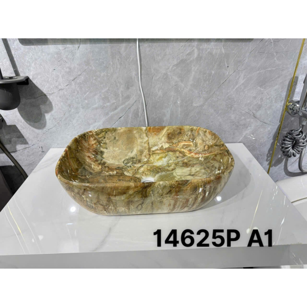 lavabo vân đá vàng