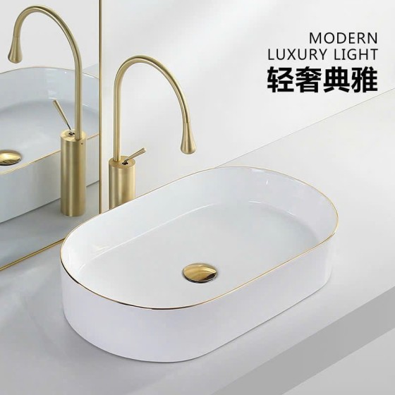 Lavabo trắng cong