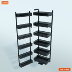 Tủ đồ khô 6 tầng, rổ nhôm vách kính (kính tối màu), cánh mở GSD660