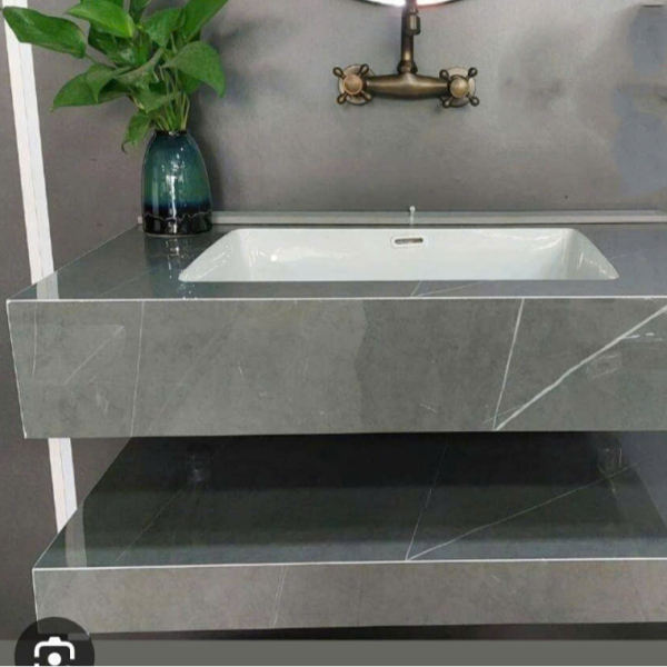 bàn đá 2 tầng xám